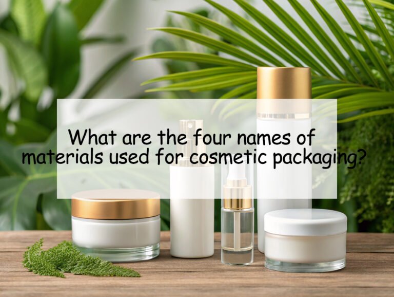 What are the four names of materials used for cosmetic packaging?